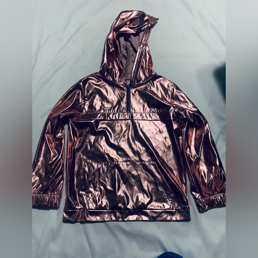 More Than Magic little girls rose gold metallic pullover hoodie